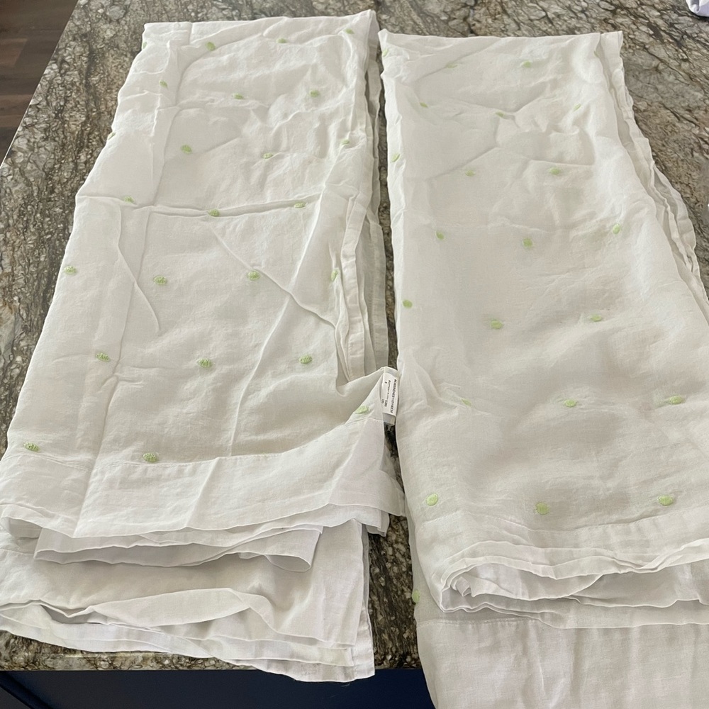 Pottery Barn Kids dot sheer curtains